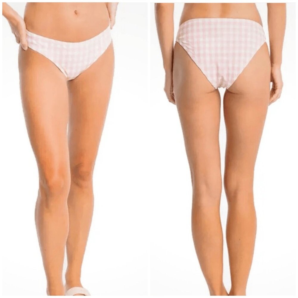 NWT Southern Tide Gingham Quartz Pink Bikini Bottom Size Large Summer Beach